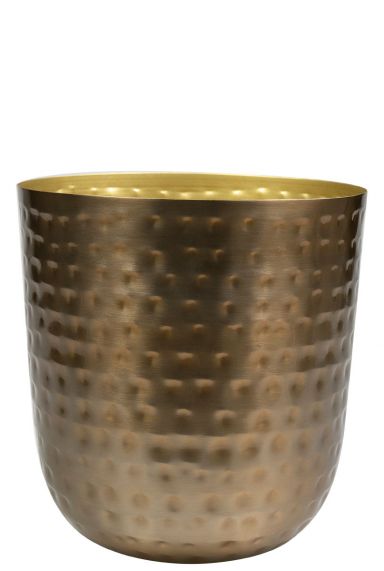 Pot de fleurs en metal dore