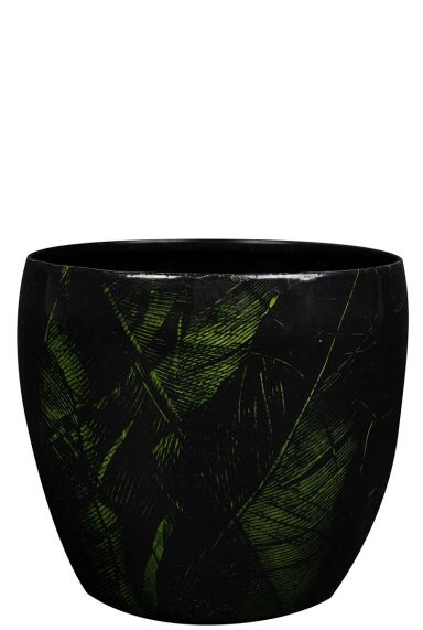 Pot de fleurs vert noir