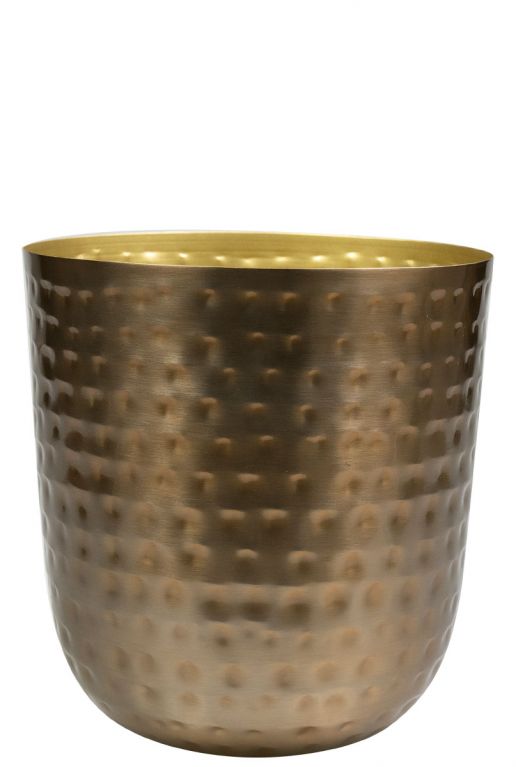 Pot de fleurs en metal dore 2